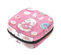 First Period Kit - Bolsa para niñas y mujeres, bolsa de almacenamiento de servilletas sanitarias, lindo conejo, dona, fondo de caramelo, bolsa de copa menstrual, soporte para bolsa de tampón de