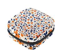 First Period Kit para niñas, bolsa menstrual de tampón, soporte para almohadilla de lactancia con cremallera, colorido patrón floral sanitario, organizador de servilletas