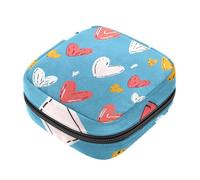 First Period Kit para niñas, bolsa menstrual de tampón, soporte para almohadilla de lactancia con cremallera, organizador de servilleta sanitaria para el día de San Valentín