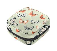 First Period Kit para niñas, diseño de mariposas, sin costuras, tampón, bolsa menstrual, soporte para almohadilla de lactancia con cremallera, organizador de servilletas sanitarias