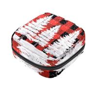 First Period Kit para niñas y mujeres, árbol de Navidad en rojo y negro a cuadros, bolsa menstrual, soporte para almohadilla de lactancia con cremallera, organizador de servilletas sanitarias