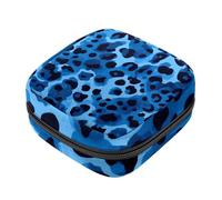First Period Kit para niñas y mujeres, bolso menstrual de tampón de leopardo azul, soporte para almohadilla de lactancia con cremallera, organizador de servilletas sanitarias