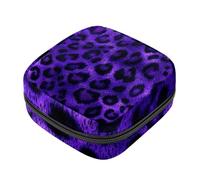 First Period Kit para niñas y mujeres, bolso menstrual de tampón, soporte para almohadilla de lactancia con cremallera, leopardo morado, organizador de servilletas sanitarias