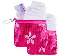 First Period Kit To-go! - Almohadillas y forro orgánicos biodegradables para adolescentes - Bolsas de período para adolescentes para la escuela - Bolsa de período y almohadillas para adolescentes para