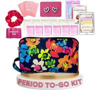 First Period Pal Pack to Go Kit | 24 piezas | Kit de primer período para preadolescentes | Kit de período adolescente | Bolsa de período discreto, almohadillas, forros de bragas, kits de período para