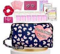First Period Pal Pack to Go Kit | 26 piezas | Kit de primer período para niñas de 9 a 12 años | Bolsas de período para adolescentes para la escuela | Bolsa de período discreto, almohadillas, forros de