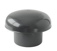 FIRST PLAST CDVM125A Sombrero de Ventilación Cabeza Exaltador de PVC, Pizarra, Per tubo ø 125 mm