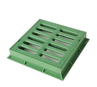 First Plast TGNP20V Marco con Rejilla peatonal de PVC, Verde, 200 x 200 mm