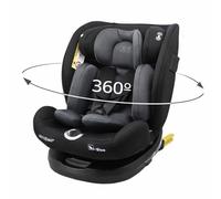 First Step Kronos 360° Silla Coche Bebé i-Size (40-150 cm), Silla Coche ISOFIX Giratoria, Grupo 0/1/2/3, Contramarcha hasta 4 Años, Reclinable 4 Posiciones, Arnés 5 Puntos, 0-12 Años, Negro