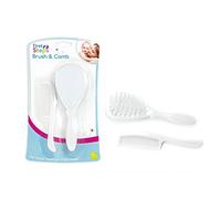 First Steps Baby Hair Brush & Comb Set in White - Soft & Gentle for Baby