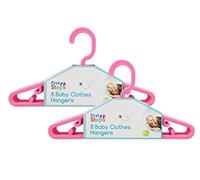 First Steps - Paquete de perchas para ropa de bebé (8, 16, 24 o 32 unidades), color rosa, blanco o azul rosa rosa Talla:Pack of 16