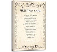 First They Came for Me Poem Poster Martin Niemöller Holocaust Remembrance Quote History Classroom Library Office Wall Art(Framed,08x12inch(20x30cm))