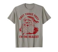 First Things First I'm The Realest Vintage Santa Christmas Camiseta