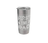 First Time Dad Est 2027 Nuevo Papá Divertido Anuncio de Embarazo Vaso térmico de acero inoxidable de doble pared