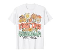 First Time Grandma 2026 Expecting Baby Groovy Wildflower Camiseta
