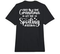 First Time Grandma Let The Spoiling Begin (en la Parte Trasera) Comfort Colors Adult Heavyweight T-Shirt