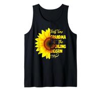 First Time Grandma Let The Spoiling Begin Girasol Floral Camiseta sin Mangas