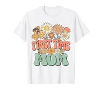 First Time Mom Expecting Baby Pregnancy Groovy Wildflower Camiseta