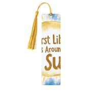 First Trip Around The Sun - Marcapáginas de madera impresos de doble cara con diseño de planetas y estrellas, 5 piezas, regalos para mujeres para amantes de los libros, accesorios geniales para