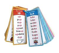 First Words Flasshcards - Tarjetas flash fonéticas | Aprendizaje preescolar para niños | Tarjetas fonéticas de ortografía en inglés | Dígrafos de lectura educativos palabras del sitio para niños y