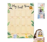 first year photo display board, 12 months photo board, milestone photo banner, wood photo board, Baby Picture Frame Wood Photo Board 1st Birthday Decorations Milestone Photo Banner for Boy