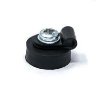 FIRST4MAGNETS 18 mm de diámetro x 6 mm de alto, recubierto de goma, imán de sujeción de cable con clip de cable de 3,1 mm (negro) - 1,6 kg de tracción (paquete de 10)