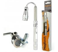 FIRST4MAGNETS Antorcha magnética con luz LED flexible extensible para bricolaje, manualidades, carpintería y comerciantes, color plateado