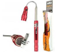 FIRST4MAGNETS Antorcha magnética con luz LED flexible extensible para bricolaje, manualidades, carpintería y comerciantes, color negro