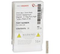 first4magnets f412sh -20 2 mm diámetro x 2 mm de grosor N42SH imán de neodimio con 0,15 kg tirador (20 unidades)