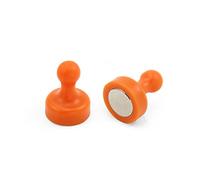 Magnégelo de Caminar de Color Naranja de Alta Potencia Para Refrigerador, Oficina, Pizarra, Tablero de Anuncios, Archivador - Archivo - 19mm de Diámetro x 25mm de Alto - Paquete de 2