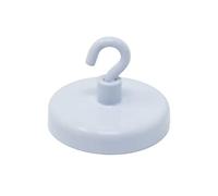 first4magnets Ferrite White Pintado de Pintura Imán Con Gancho M4 Para Colgar, Sostener O Mostrar Elementos - 40mm de Diámetro - 10.2kg