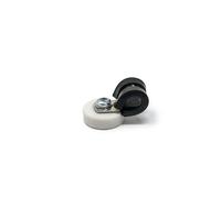 FIRST4MAGNETS Imán de sujeción de cable recubierto de goma de 22 mm de diámetro x 6 mm de alto con abrazadera de goma de 8 mm (blanco) - 4,3 kg de tracción (paquete de 10)