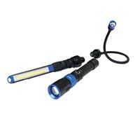 FIRST4MAGNETS Luz de trabajo magnética multifunción 3 en 1 con cable USB y cargador, luz LED compacta con base magnética, recargable por USB y versátil para el trabajo, camping y uso de emergencia
