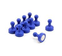 FIRST4MAGNETS Magnegelo de Camion Azul Azul de Alta Potencia Para Refrigerador, Oficina, Pizarra, Tablero de Anuncios, Archivador - 19mm de Diametro x 25mm de Alto - Paquete de 10
