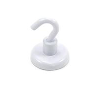 first4magnets Magnet de Gancho de Neodimio Pintado Blanco Con Gancho M6 Para Colgar, Sostener O Mostrar Elementos - 32mm - 36.4kg de Extracción - Paquete de 40