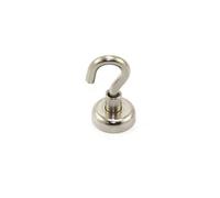 first4magnets Magnet de Sujeción de Neodimio Con Gancho M4 Para Colgar, Sostener O Mostrar Elementos - 16mm de Diámetro x 32mm de Alto - 9.7kg - Paquete de 20