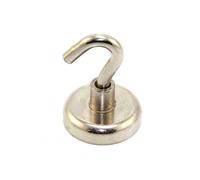 first4magnets Magnet de Sujeción de Neodimio Con Gancho M6 Para Colgar, Sostener O Mostrar Elementos - 32mm de Diámetro - 36.4kg de Extracción - Paquete de 20