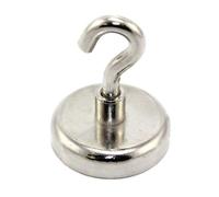 first4magnets Magnet de Sujeción de Neodimio Con Gancho M8 Para Colgar, Sostener O Mostrar Elementos - 48mm de Diámetro - 95kg.