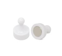 FIRST4MAGNETS Magnín de Camion Blanco de Alta Potencia Para Refrigerador, Oficina, Pizarra, Tablero de Anuncios, Archivador - 19mm de Diametro x 25mm de Alto - Paquete de 2