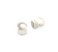 first4magnets Mini Ganchos Magnéticos de Plástico Blanco Para El Refrigerador, Oficina, Pizarra, Tablero de Anuncios, Archivador - 12mm de Diámetro x 20mm de Altura - 1kg - Paquete de 2