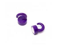 first4magnets Mini Ganchos Magnéticos de Plástico Púrpura Para Refrigerador, Oficina, Pizarra, Tablero de Anuncios, Archivador - 12mm de Diámetro x 20mm de Altura - 1kg - Paquete de 2