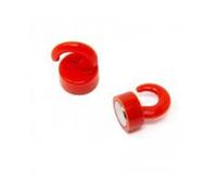 first4magnets Mini Ganchos Magnéticos de Plástico Rojo Para Refrigerador, Oficina, Pizarra, Tablero de Anuncios, Archivador - 12mm de Diámetro x 20mm de Altura - 1kg - Paquete de 2