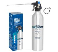 FIRSTINFO A1638 | Botella pulverizadora Recargable patentada para Limpiador de Frenos | Pulverizador de Aluminio 620 ml | Presión máxima 140 PSI | Boquilla de Doble vía