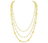 Firstmeet Collar de cadena larga multicapa con cuentas de cristal hecho a mano para mujer, 27.5 inches, Vidrio, Sin piedra preciosa