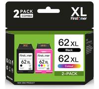 Firstoner 62XL Cartucho de Tinta, 62XL Cartuchos Negro y Color de Repuesto para 62 Cartuchos de Tinta para Envy 5540 5541 5542 5640 5544 5546 5644 5646 OfficeJet 200 250 5740 5742 5744