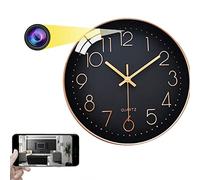 Firstoy Cámara oculta espía, reloj de pared WiFi 1080P, cámara de seguridad inalámbrica para niñera, mini grabadora de video con visión nocturna y visión remota, compatible con iOS/Android