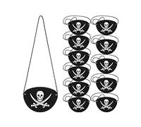 FIRSTXIU 12 piezas de fieltro de ojo pirata para disfraz de Halloween, cosplay, accesorios de capitán, decoración de fiesta temática de cumpleaños de niños