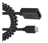 FIRSTXIU Adaptador de cable hembra en espiral para cámara de vídeo pequeña 2.1, 8 k60 Hz, 4 k120 Hz, compatible con cámaras réflex digitales, portátiles, tabletas, adaptador hembra de vídeo