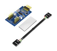 FIRSTXIU Adaptador de conexión USB de 9 pines USB 2.0 de 9 pines para extensión de placa base de computadora, adaptador de computadora