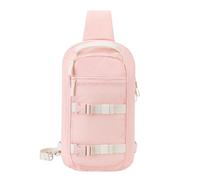 FIRSTXIU Bolsa cruzada compacta para hombres y mujeres, bolsa de hombro ligera de poliéster para deportes y al aire libre, Pink, Talla única